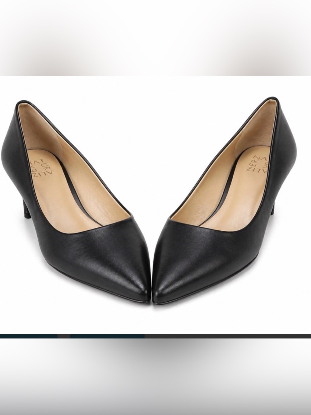 Naturalizer Black Pointed Toe Leather Pumps 8WW